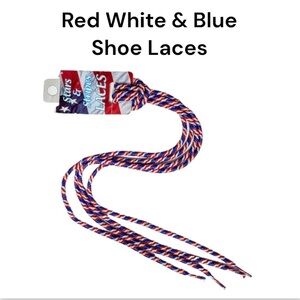 NWT Stay-Ty Red White & Blue Striped 4th of July Patriotic 42” Shoe Laces